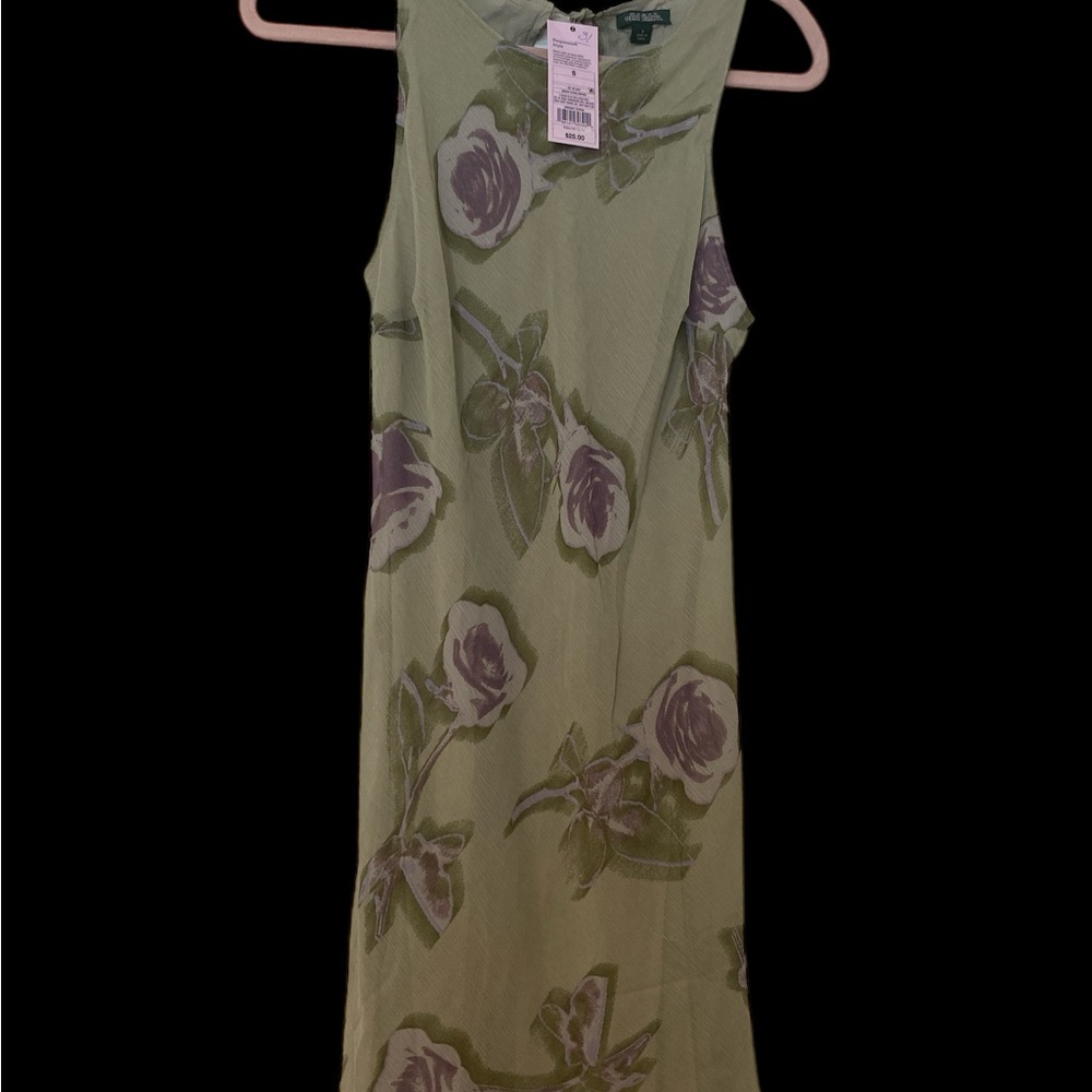Green Floral Sleeveless Dress